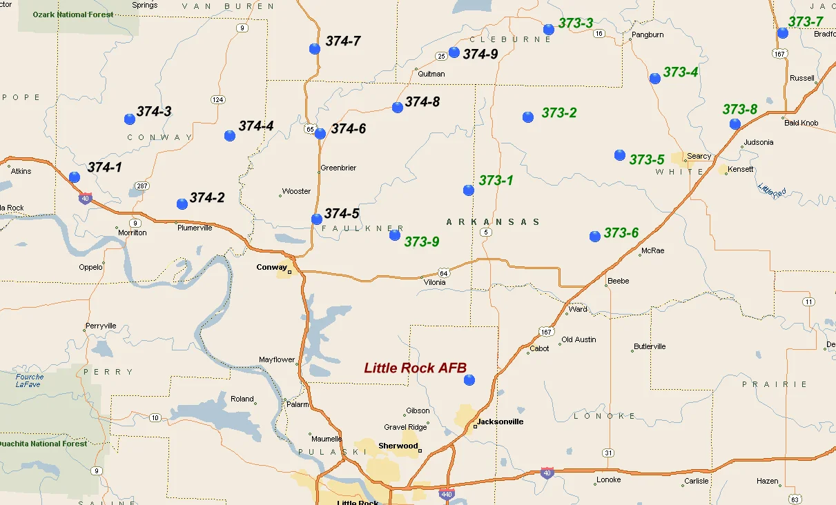 Titan II Strategic Missile (SM) sites of 373rd &amp; 374th SMS(quadrons), commanded by 308th SMW(ing), 1963–1987