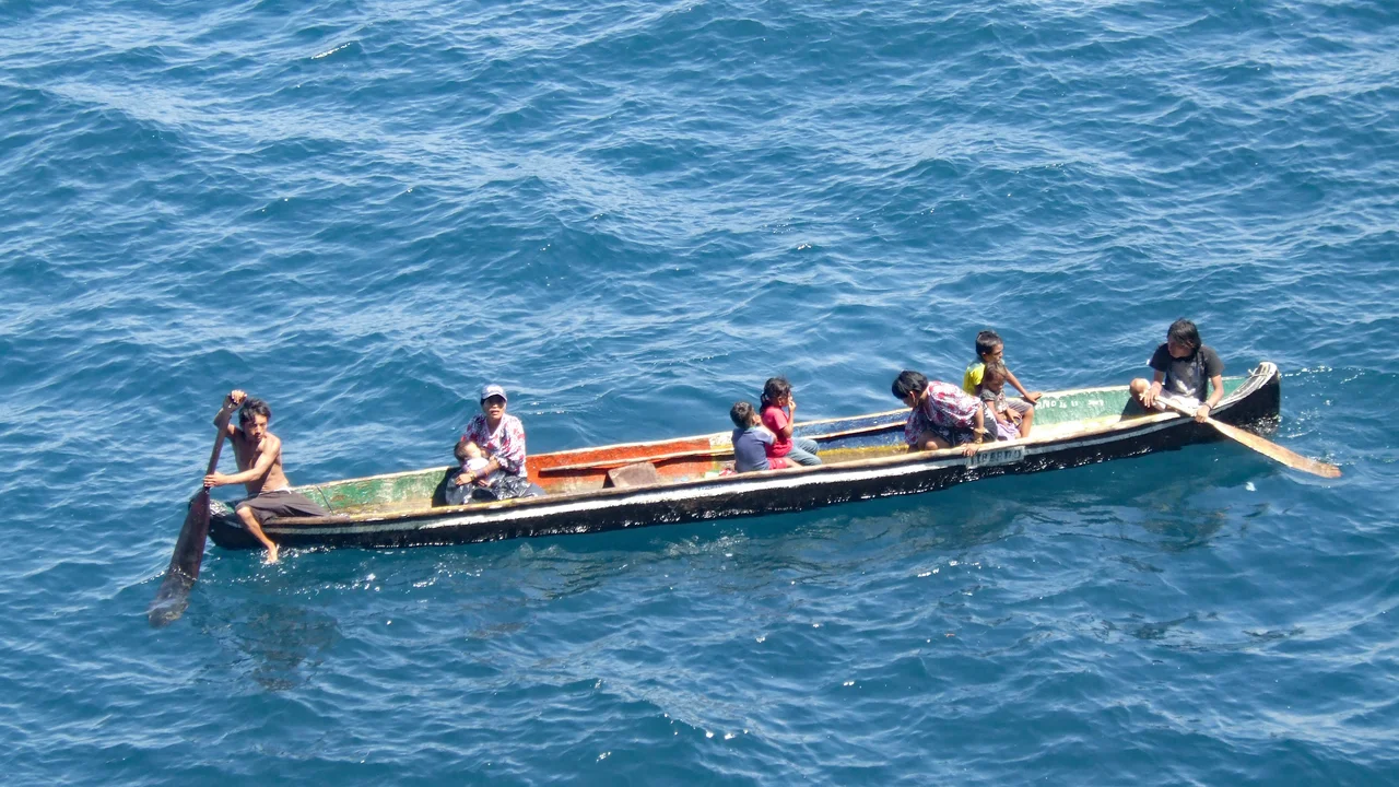 Guna, Kuna, canot, bateau, indigène, panama, San Blas