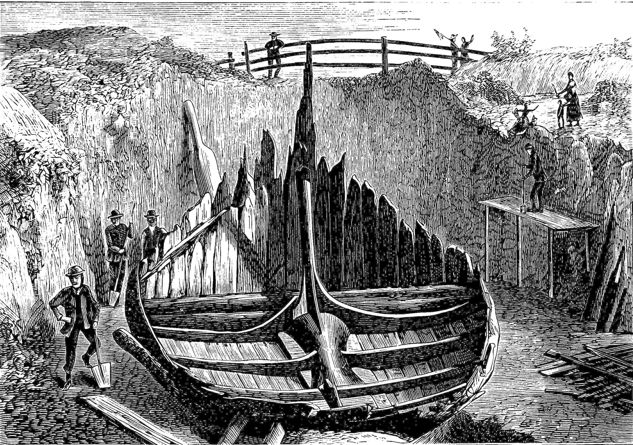 Ancient Scandinavian vessel_found in Gokstad Norway
