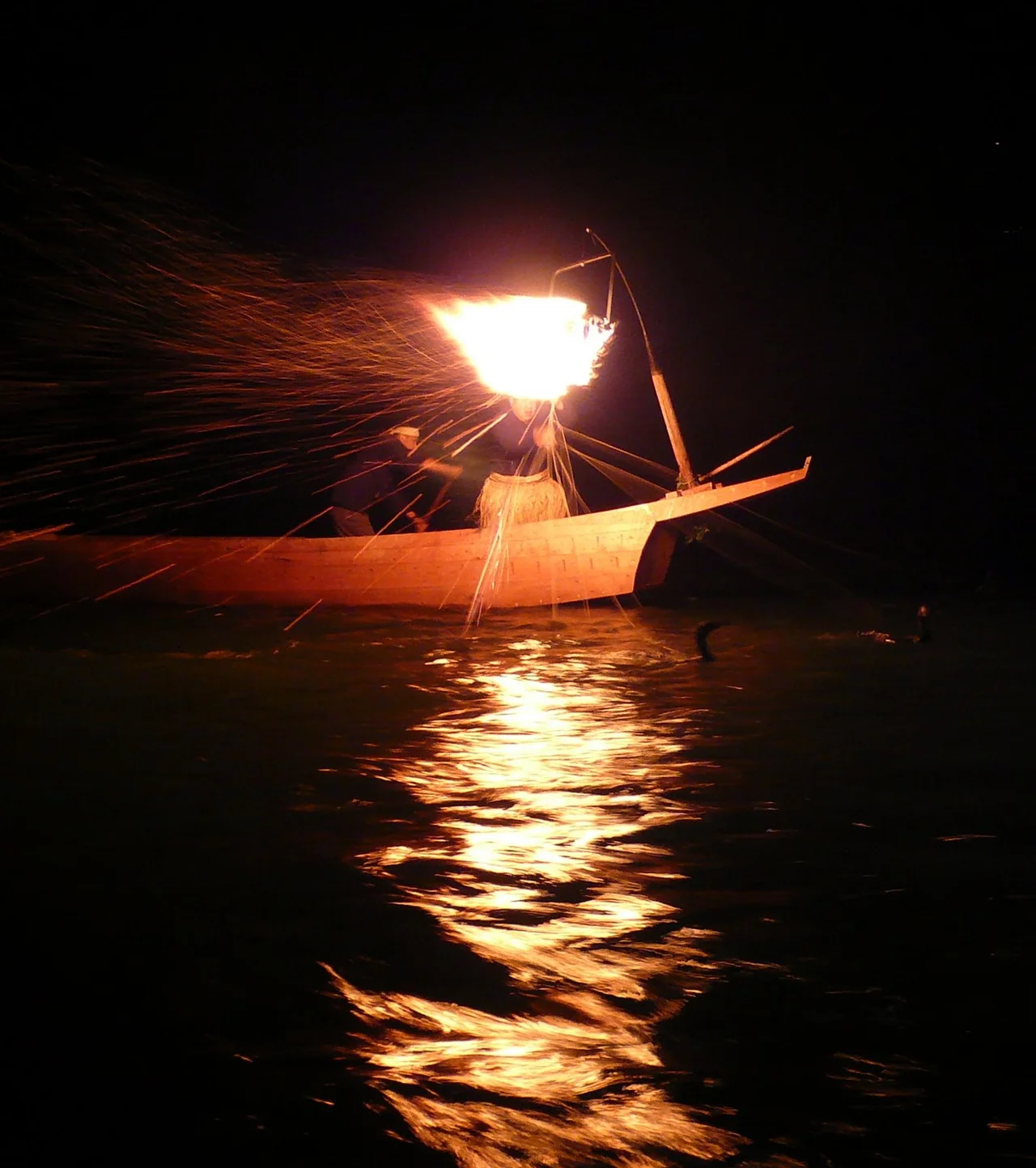 I took this picture on June 16, 2007, while watching Cormorant Fishing on the Nagara River in Gifu City, Japan.
