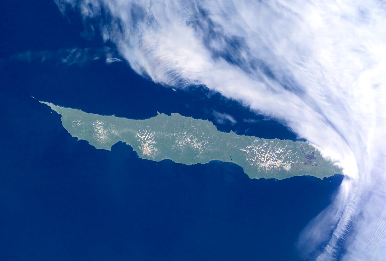 NASA picture of Urup island, Kuril Islands